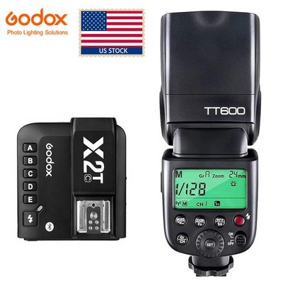 US Godox TT600 2.4G Wireless Camera Flash Speedlite +X2T-C TTL Trigger for Canon