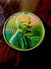 USA 1955 Lincoln Cent RAINBOW 🌈  TONING