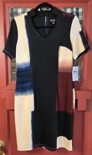 R & M Richards Petite Women's Black Multicolor Short Sleeve Midi Dress Size 6P
