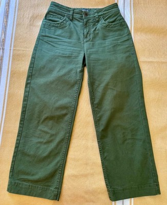 Toad & Co cropped wide leg pants, women's size 2, beautiful pine green