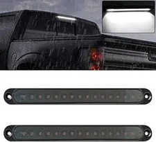 Smoked White 10" 15 LED Trailer Identification Light Led Reverse Backup Tail Red