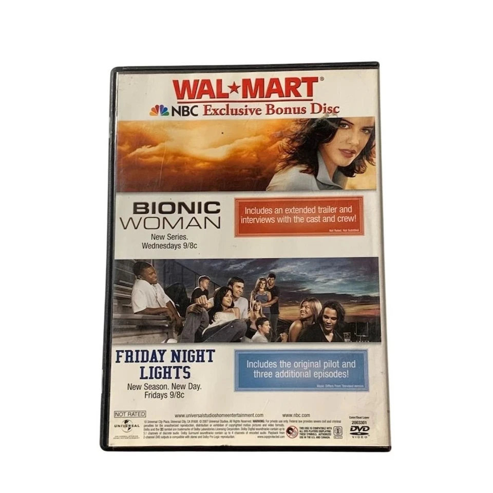 Bionic Woman/Friday Night Lights NBC Exclusive Bonus Disc DVD 2007 Foto 2 de 3