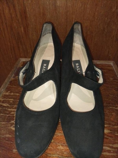 Women Bally Heels Black Suede 38 #5LMS