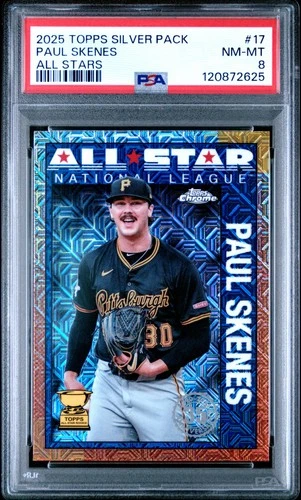 2025 Topps Silver Pack 1990 Chrome All Stars Baseball #17 Paul Skenes PSA 8