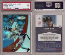 Derek Jeter PSA 7 lot (2) 2000 Topps Gold Label Class 2, Pre-Production PP3