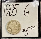 1905 Barber Silver Dime (G) Good Condition! ENN Coins