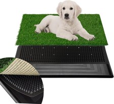 16"X20" Dog Grass Pad with Tray Artificial Grass for Dogs Potty 3 Layered System