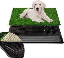 16"X20" Dog Grass Pad with Tray Artificial Grass for Dogs Potty 3 Layered System