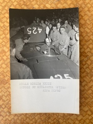 MILLE MILES XXIII SENESI ON GIULIETTA SPIDER ALFA ROMEO - PHOTO SIZE 15X10