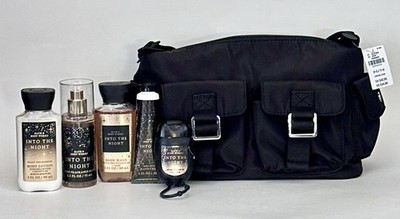 Into The Night BBW Travel Gift Set 6 pc + VS PINK Cargo Crossbody Travel Bag NWT