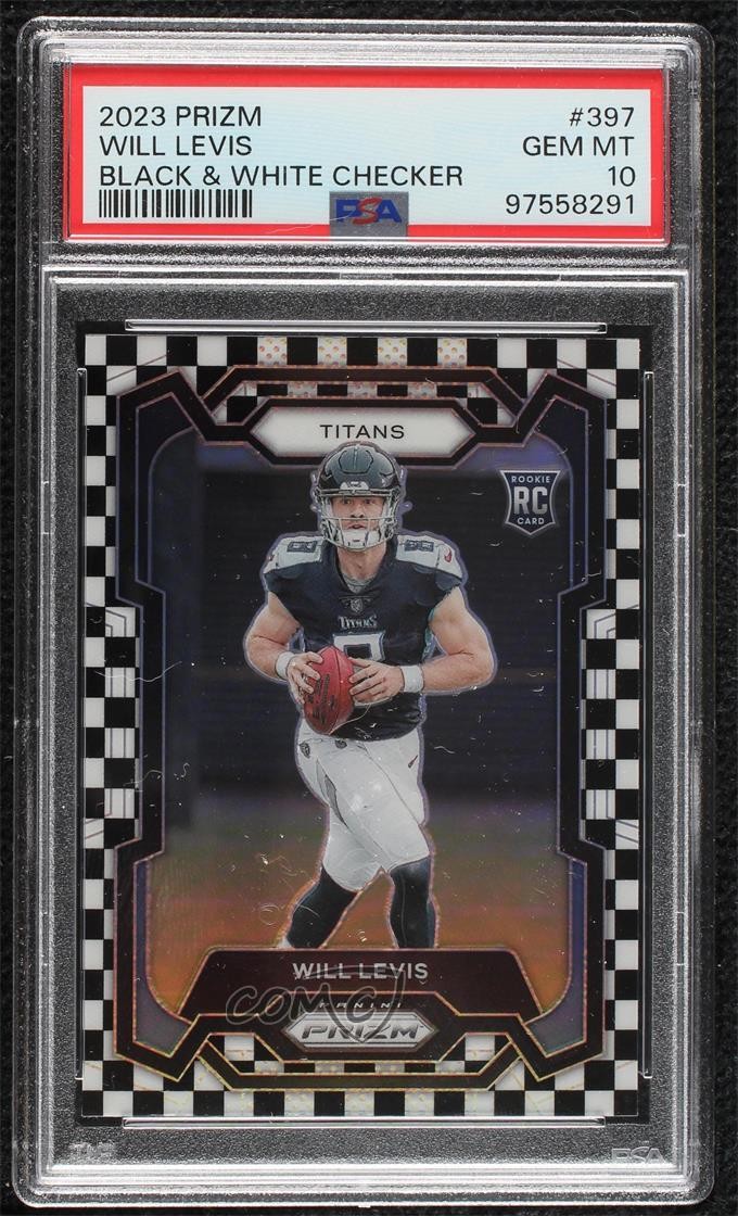 2023 Prizm Rookies Black & White Checker Will Levis #397 PSA 10 GEM MT Rookie RC