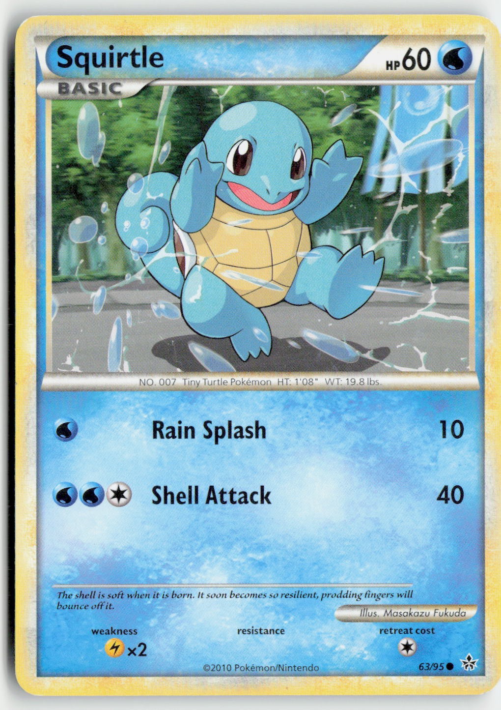SQUIRTLE 63/95 COMMON HGSS UNLEASHED POKEMON HEAVILY PLAYED