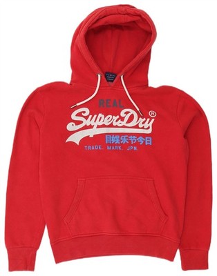 SUPERDRY Herren Graphic Hoodie Pullover Medium Rot Baumwolle AK20