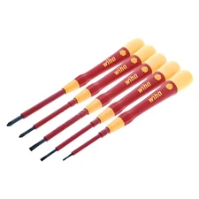 Wiha 32085 Insulated Picofinish 5 Piece Screwdriver Set Slotted Phillips 1000V