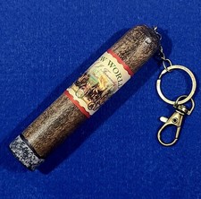Handmade Custom Wooden Cigar Keychain Ornament - AJ FERNADEZ - NEW WORLD