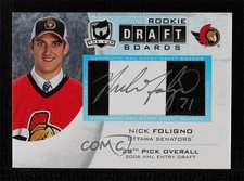 2008-09 Upper Deck The Cup Rookie Draft Boards /25 Nick Foligno #DB-FO Auto 0ll