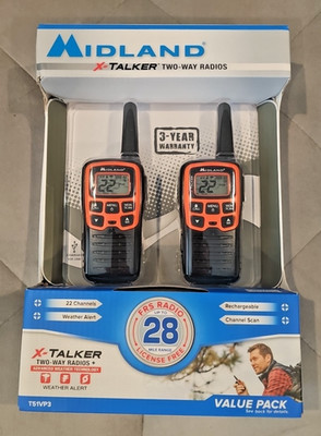 Midland X-talker T51VP3 28 Mile Range Two Way Radios - BRAND NEW