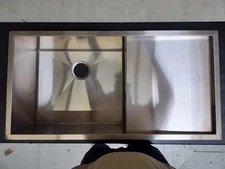 Stainless Steel Kitchen Sink single bowl Undermount with Prep Board 39 x 20 x 10