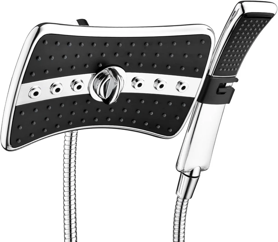 Easy Install Dual Shower Head Combo, 60" Stainless Hose - Image 3 of 4