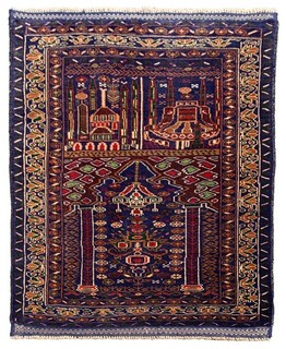 Rare Hand Knotted Vintage Afghan Balouch Wool Area Rug 4.10 x 2.10 Ft