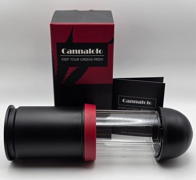 Cannalolo Herb Stash Jar Smell Proof Smoking Accessory, Removes Air.
