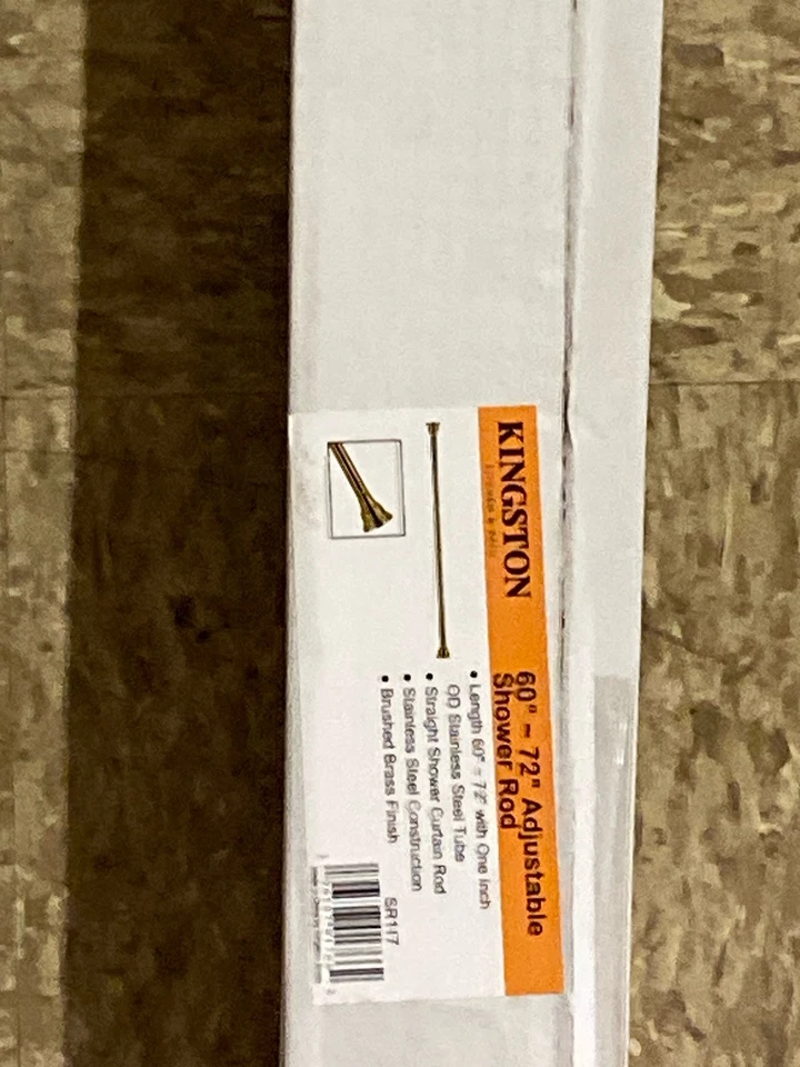 Barra de ducha Kingston Latón SR117 72" con brida decorativa - Latón cepillado Foto 2 de 2