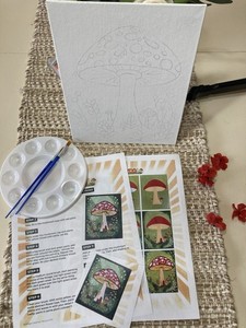 Paint A mushroom Kit 8x10 Paint Kit