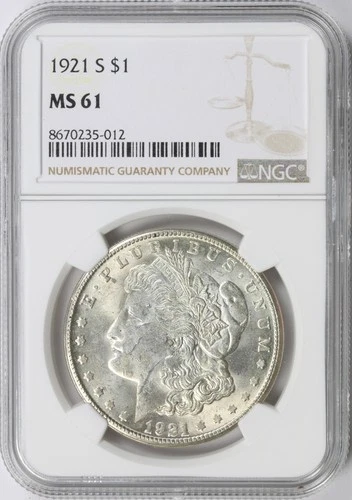 1921-S $1 Morgan Silver Dollar NGC MS61