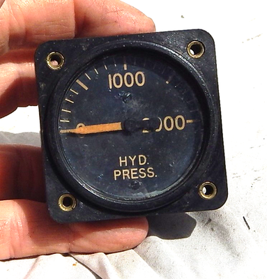 #ad USAF Fighter amp; Bomber Hydraulic System Pressure Indicator Gauge Instrument $39.95