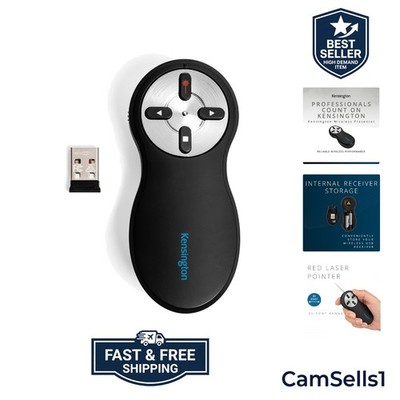 Compact Wireless Presenter with 4-Button Control & Built-In Red Laser Pointer