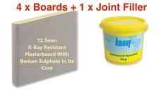Knauf X-ray resistant plasterboard 12.5mm x 4 + Knauf Safeboard Joint Filler