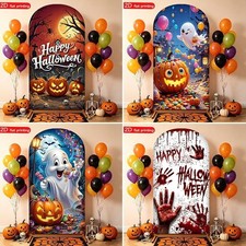 Kids Pumpkin Ghost Happy Halloween Arch Backdrop Cover Photo Background Decor