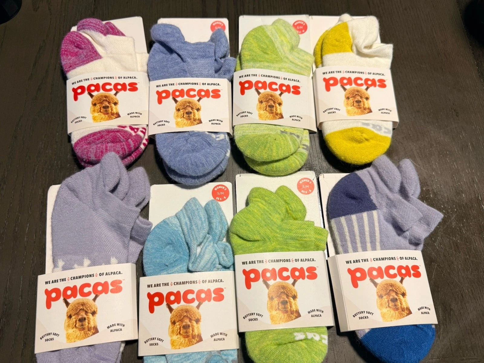 Women's Pacas Alpaca Blend Socks Size S/M (5-8) Low Cut Multicolor