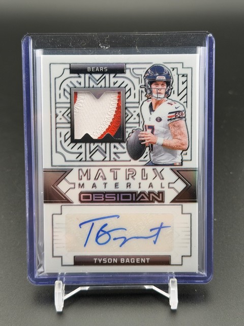 2024 Panini Obsidian Tyson Bagent White Prizm Rookie Matrix Patch Auto PC