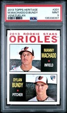 2013 Topps Heritage 201 Manny Machado Dylan Bundy RC Venezuelan PSA 9 MINT Pop 4