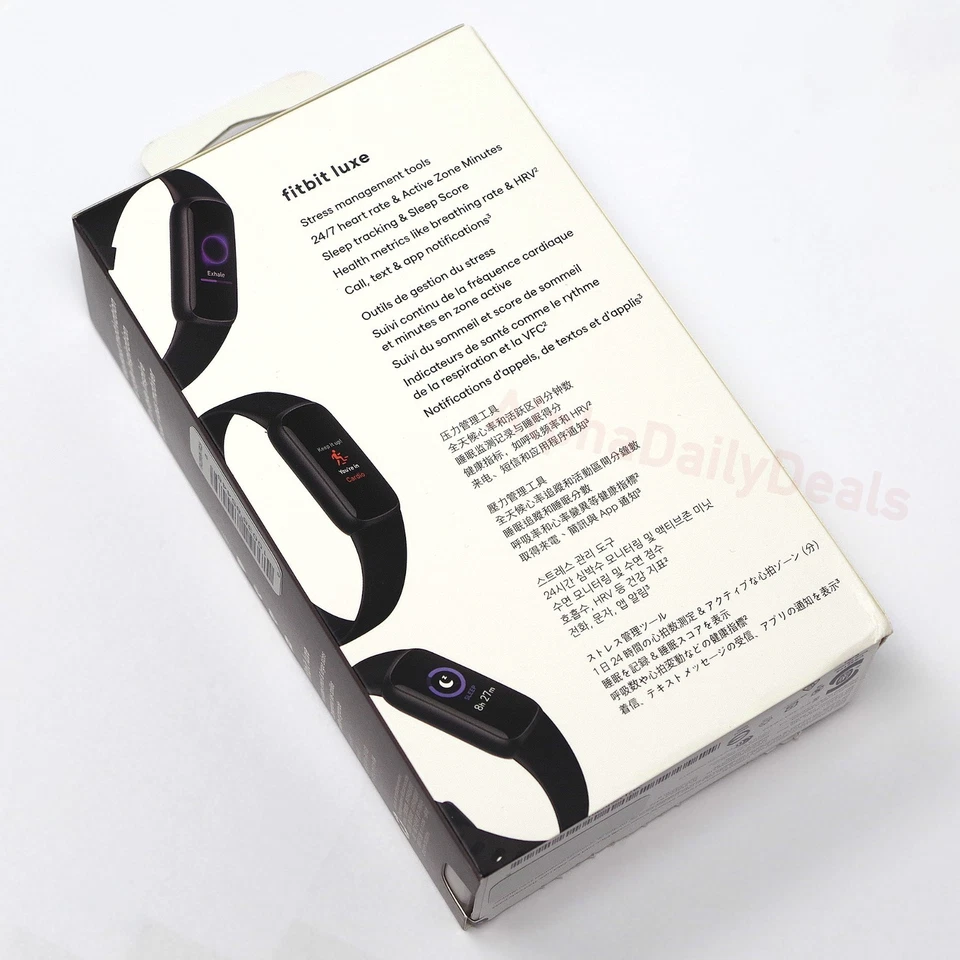 NEW Fitbit Luxe Fitness Wellness Tracker Graphite Black Stress Sleep Heart Rate - Image 3 of 3