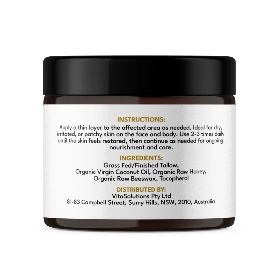 Organic Tallow Honey Balm | Grass-Fed Beef Tallow | Raw Honey | Coconut Oil - image 3 of 4