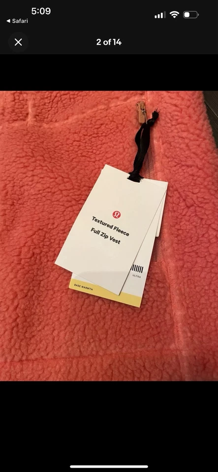 Chaleco Lululemon de vellón texturizado con cremallera completa Foto 2 de 4