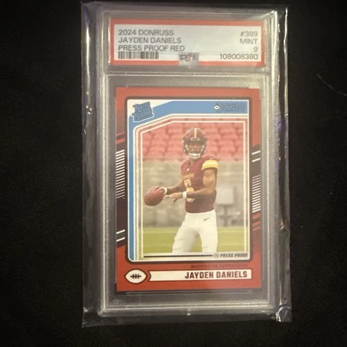 2024 Donruss #389 Jayden Daniels Press Proof Red PSA 9