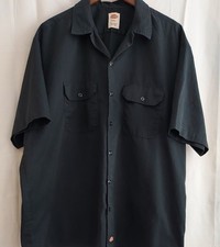 Mens Dickies Dark Navy Short Sleeve Work Shirt Button Down Twill Pockets 2XL