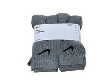 Nike Everyday Cushion Crew Socks Grey 6 Pack Womens 6-10 / Youth 5Y-7Y NEW