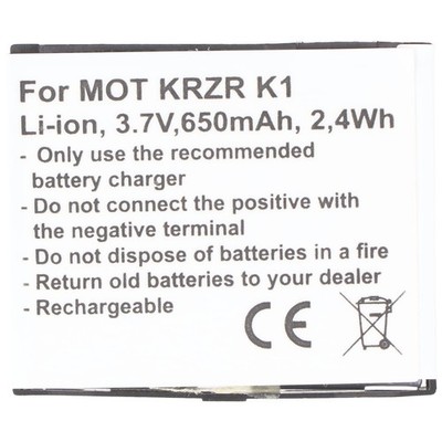 Akku passend für Motorola V1150, SVLR L2, ROKR Z6, RIZR Z3, KRZR K1, SVLR L6 Akk