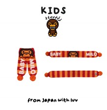 A Bathing Ape Baby Milo Kids Stripe Knit Scarf Red Orange 2L70382008ORG00F