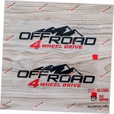 2x 6 4x4 Off Road 4wd Decal Sticker Car Vinyl Mountains Blackred