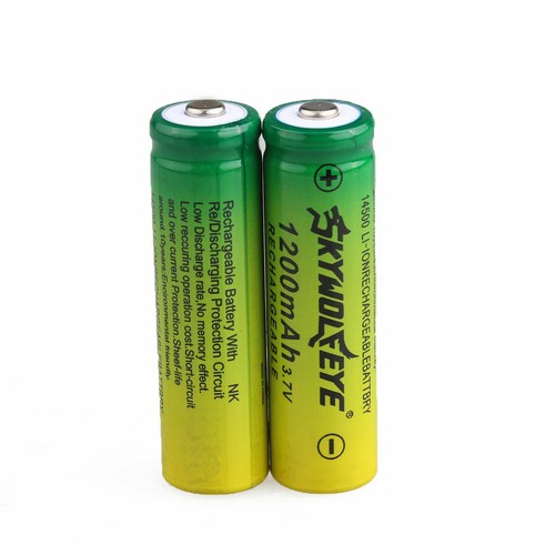 2x SkyWolfEye 14500 Battery 3.7V 1200mAh Li-ion Rechargeable Batteries Cell USA - Picture 5 of 6