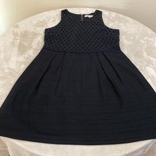 Ann Taylor Loft Womens Black Lace Round Neck Sleeveless Fit & Flare Dress Sz 10