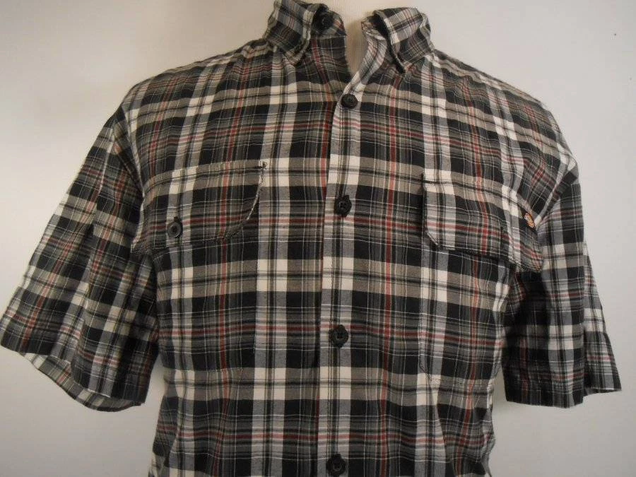 Bonita Camisa Para Hombre Grande Dickies Multicolor A Cuadros Manga Corta Con Botones Usada en Excelente Condición Foto 2 de 4