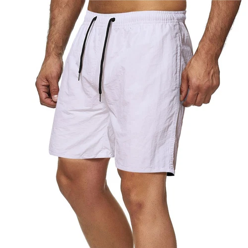 Herren Freizeit Lose Shorts Taschen Kordelzug Einfarbig Strand Basic Shorts - Bild 32 von 64