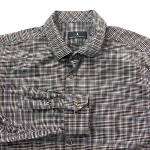 Hart Schaffner Marx Herren XL XLARGE kariertes Langarm Baumwollhemd - Bild 10 von 24