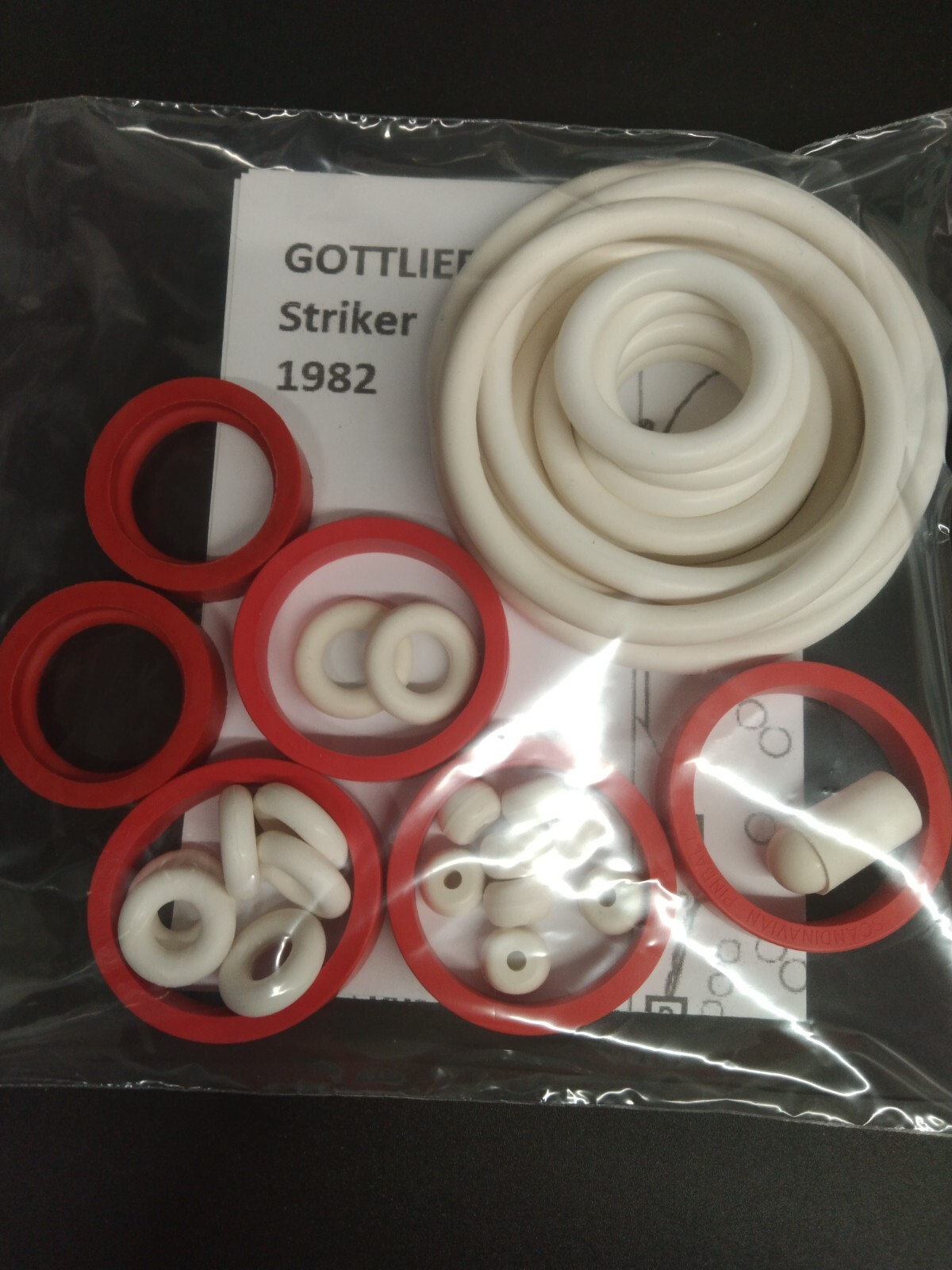 Kit élastiques flipper Striker 1982 Gottlieb en caoutchouc blanc